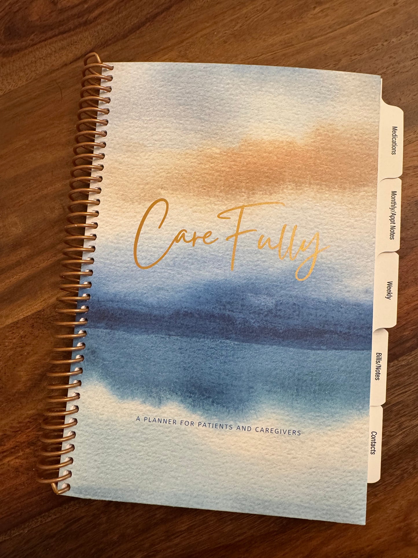 5-week Planner for Patients and Caregivers, Blue Watercolor