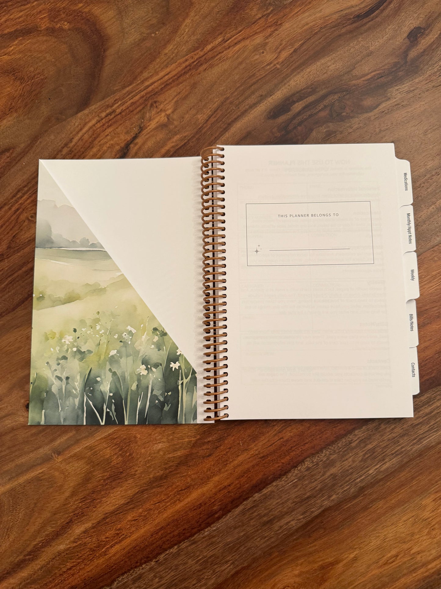5-week Planner for Patients and Caregivers, Wildflowers