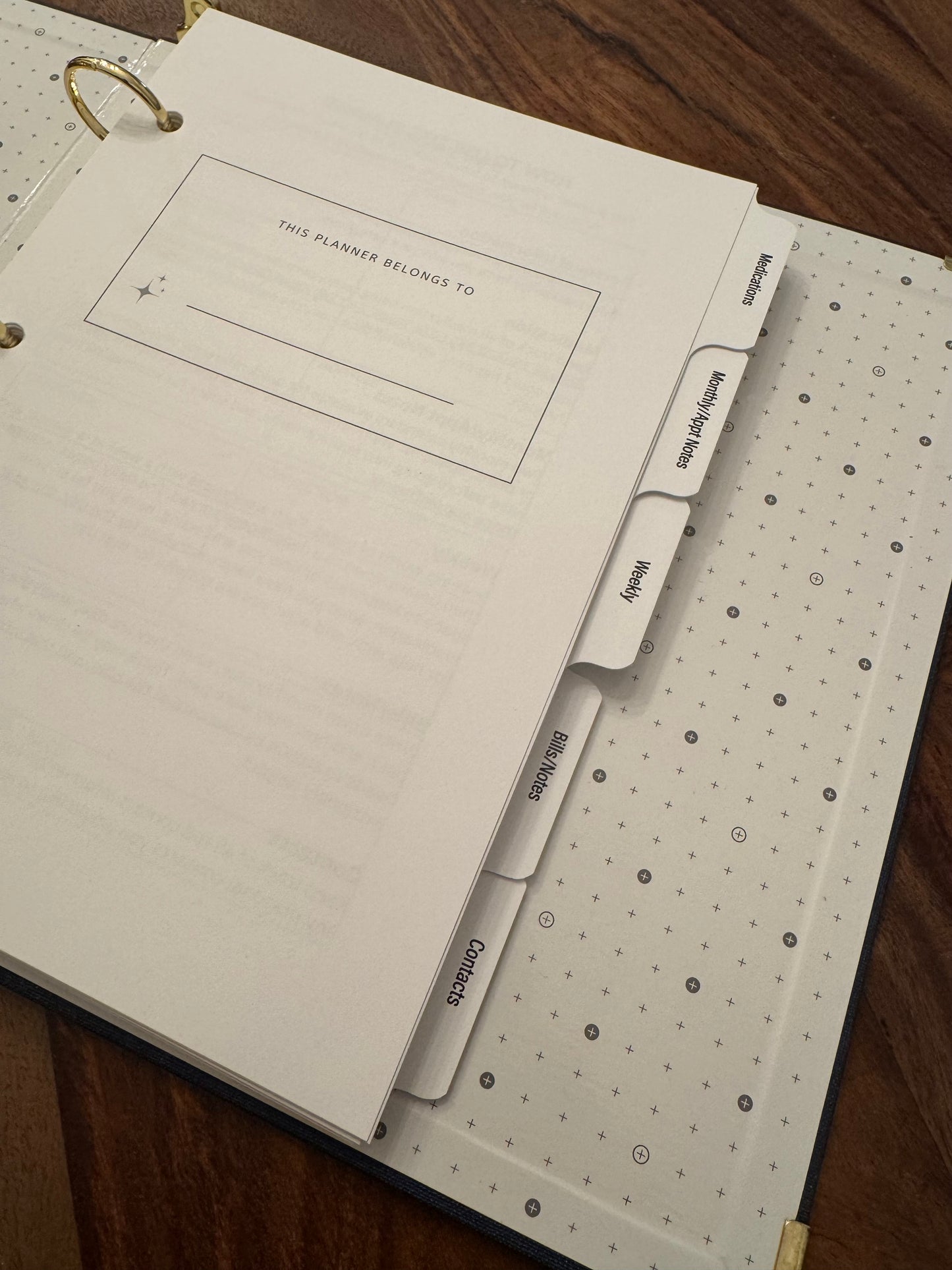 5-week Planner for Patients and Caregivers, Binder Insert